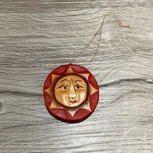 Vintage Hand Painted Sun Face Ornament